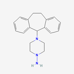 molecular formula C19H23N3 B3224447 4-(10,11-Dihydro-5H-dibenzo[a,d][7]annulen-5-yl)piperazin-1-amine CAS No. 1232-26-4