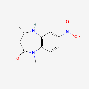 molecular formula C11H13N3O3 B3224462 1,4-dimethyl-7-nitro-1,3,4,5-tetrahydro-2H-1,5-benzodiazepin-2-one CAS No. 123228-95-5