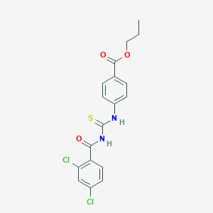 molecular formula C18H16Cl2N2O3S B322447 Propyl 4-({[(2,4-dichlorobenzoyl)amino]carbothioyl}amino)benzoate 