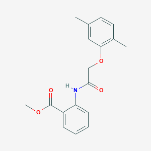 molecular formula C18H19NO4 B322455 Methyl 2-{[(2,5-dimethylphenoxy)acetyl]amino}benzoate 