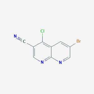 molecular formula C9H3BrClN3 B3224556 6-Bromo-4-chloro-1,8-naphthyridine-3-carbonitrile CAS No. 1234615-92-9