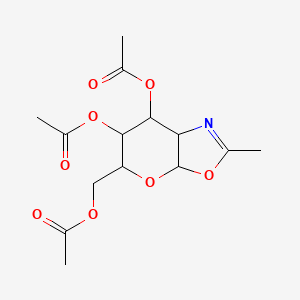 molecular formula C14H19NO8 B3224562 5-(Acetoxymethyl)-2-methyl-5,6,7,7a-tetrahydro-3ah-pyrano[3,2-d]oxazole-6,7-diyl diacetate CAS No. 123483-77-2