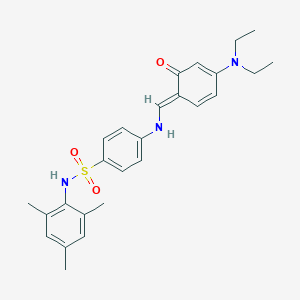 molecular formula C26H31N3O3S B322457 4-[[(E)-[4-(diethylamino)-6-oxocyclohexa-2,4-dien-1-ylidene]methyl]amino]-N-(2,4,6-trimethylphenyl)benzenesulfonamide 