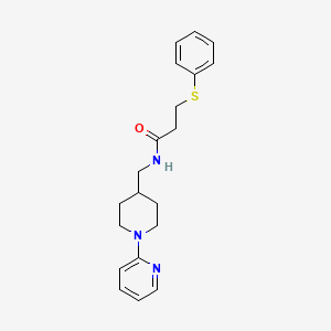 molecular formula C20H25N3OS B3224584 3-(phenylthio)-N-((1-(pyridin-2-yl)piperidin-4-yl)methyl)propanamide CAS No. 1234945-18-6