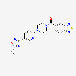 molecular formula C21H21N7O2S B3224586 Benzo[c][1,2,5]thiadiazol-5-yl(4-(5-(5-isopropyl-1,2,4-oxadiazol-3-yl)pyridin-2-yl)piperazin-1-yl)methanone CAS No. 1235015-91-4