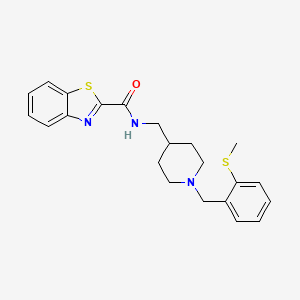 molecular formula C22H25N3OS2 B3224595 N-((1-(2-(methylthio)benzyl)piperidin-4-yl)methyl)benzo[d]thiazole-2-carboxamide CAS No. 1235037-92-9