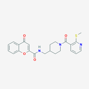 N-((1-(2-(methylthio)nicotinoyl)piperidin-4-yl)methyl)-4-oxo-4H-chromene-2-carboxamide
