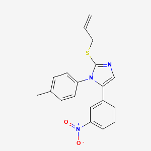 molecular formula C19H17N3O2S B3224631 2-(allylthio)-5-(3-nitrophenyl)-1-(p-tolyl)-1H-imidazole CAS No. 1235355-00-6