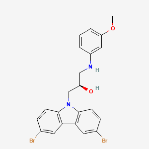 molecular formula C22H20Br2N2O2 B3224645 (R)-1-(3,6-dibromo-9H-carbazol-9-yl)-3-(3-methoxyphenylamino)propan-2-ol CAS No. 1235481-41-0