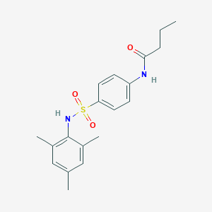 molecular formula C19H24N2O3S B322465 N-{4-[(mesitylamino)sulfonyl]phenyl}butanamide 
