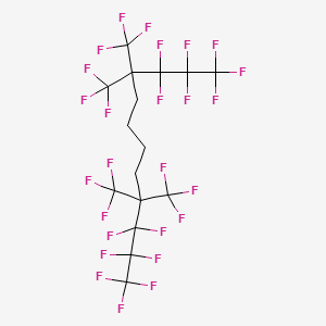 molecular formula C16H8F26 B3224696 1,1,1,2,2,3,3,10,10,11,11,12,12,12-Tetradecafluoro-4,4,9,9-tetrakis(trifluoromethyl)dodecane CAS No. 123629-51-6