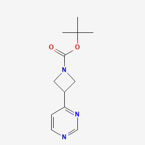 molecular formula C12H17N3O2 B3224730 tert-butyl 3-(pyriMidin-4-yl)azetidine-1-carboxylate CAS No. 1236861-78-1
