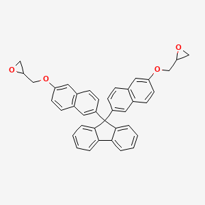 molecular formula C39H30O4 B3224765 Oxirane, 2,2'-[9H-fluoren-9-ylidenebis(6,2-naphthalenediyloxymethylene)]bis- CAS No. 1238475-45-0