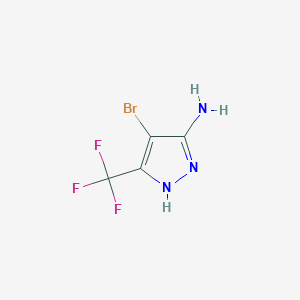 molecular formula C4H3BrF3N3 B3224778 4-溴-5-(三氟甲基)-1H-吡唑-3-胺 CAS No. 1239163-70-2