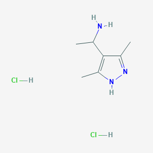 molecular formula C7H15Cl2N3 B3224782 [1-(3,5-Dimethyl-1h-pyrazol-4-yl)ethyl]amine dihydrochloride CAS No. 1239479-62-9
