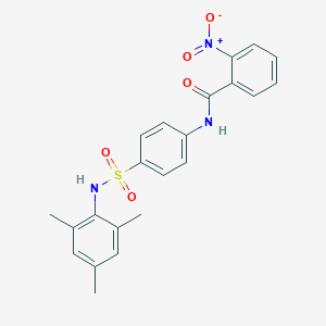 molecular formula C22H21N3O5S B322482 2-nitro-N-{4-[(mesitylamino)sulfonyl]phenyl}benzamide 