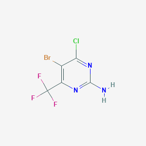 molecular formula C5H2BrClF3N3 B3224841 5-Bromo-4-chloro-6-(trifluoromethyl)pyrimidin-2-amine CAS No. 1240598-08-6