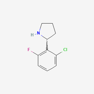 molecular formula C10H11ClFN B3224859 (R)-2-(2-Chloro-6-fluorophenyl)pyrrolidine CAS No. 1241677-49-5