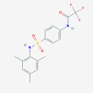 molecular formula C17H17F3N2O3S B322487 2,2,2-trifluoro-N-{4-[(mesitylamino)sulfonyl]phenyl}acetamide 