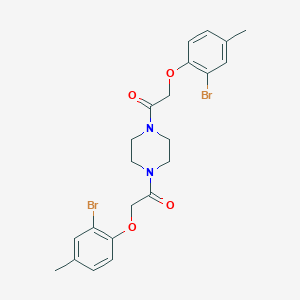 molecular formula C22H24Br2N2O4 B322493 1,4-Bis[(2-bromo-4-methylphenoxy)acetyl]piperazine 