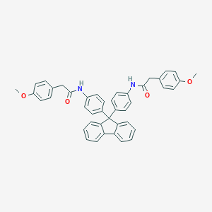 molecular formula C43H36N2O4 B322499 2-(4-methoxyphenyl)-N-{4-[9-(4-{[(4-methoxyphenyl)acetyl]amino}phenyl)-9H-fluoren-9-yl]phenyl}acetamide 