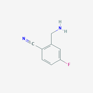 molecular formula C8H7FN2 B3224992 2-(Aminomethyl)-4-fluorobenzonitrile CAS No. 1243378-31-5