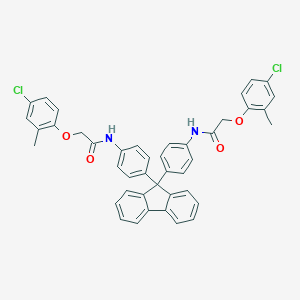 molecular formula C43H34Cl2N2O4 B322500 2-(4-chloro-2-methylphenoxy)-N-{4-[9-(4-{[(4-chloro-2-methylphenoxy)acetyl]amino}phenyl)-9H-fluoren-9-yl]phenyl}acetamide 