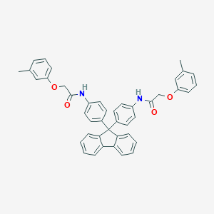molecular formula C43H36N2O4 B322502 2-(3-methylphenoxy)-N-{4-[9-(4-{[(3-methylphenoxy)acetyl]amino}phenyl)-9H-fluoren-9-yl]phenyl}acetamide 