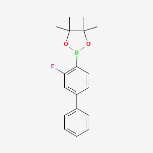 molecular formula C18H20BFO2 B3225023 2-(3-氟联苯-4-基)-4,4,5,5-四甲基-1,3,2-二氧杂硼环丁烷 CAS No. 1244021-15-5
