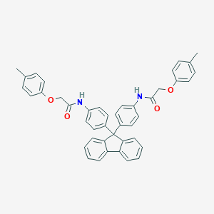 molecular formula C43H36N2O4 B322503 2-(4-methylphenoxy)-N-{4-[9-(4-{[(4-methylphenoxy)acetyl]amino}phenyl)-9H-fluoren-9-yl]phenyl}acetamide 