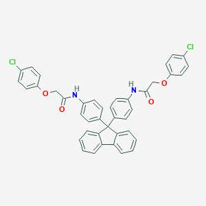 molecular formula C41H30Cl2N2O4 B322504 2-(4-chlorophenoxy)-N-{4-[9-(4-{[(4-chlorophenoxy)acetyl]amino}phenyl)-9H-fluoren-9-yl]phenyl}acetamide 
