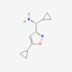 molecular formula C10H14N2O B3225091 (R)-cyclopropyl(5-cyclopropylisoxazol-3-yl)methanamine CAS No. 1245644-67-0