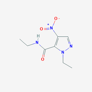 molecular formula C8H12N4O3 B3225112 N,1-diethyl-4-nitro-1H-pyrazole-5-carboxamide CAS No. 1245771-62-3