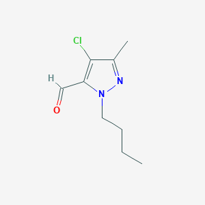 molecular formula C9H13ClN2O B3225122 1-丁基-4-氯-3-甲基-1H-吡唑-5-甲醛 CAS No. 1245772-06-8