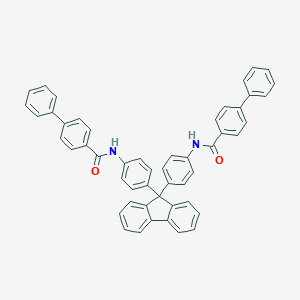 molecular formula C51H36N2O2 B322513 N-[4-(9-{4-[([1,1'-biphenyl]-4-ylcarbonyl)amino]phenyl}-9H-fluoren-9-yl)phenyl][1,1'-biphenyl]-4-carboxamide 