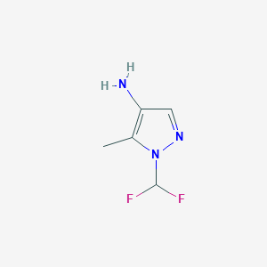 molecular formula C5H7F2N3 B3225134 1-(difluoromethyl)-5-methyl-1H-pyrazol-4-amine CAS No. 1245772-66-0