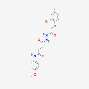 molecular formula C21H24BrN3O5 B322517 4-{2-[(2-bromo-4-methylphenoxy)acetyl]hydrazino}-N-(4-ethoxyphenyl)-4-oxobutanamide 
