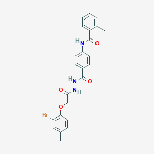 molecular formula C24H22BrN3O4 B322518 N-[4-({2-[(2-bromo-4-methylphenoxy)acetyl]hydrazino}carbonyl)phenyl]-2-methylbenzamide 