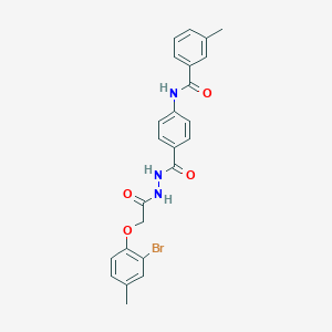 molecular formula C24H22BrN3O4 B322519 N-[4-({2-[(2-bromo-4-methylphenoxy)acetyl]hydrazino}carbonyl)phenyl]-3-methylbenzamide 