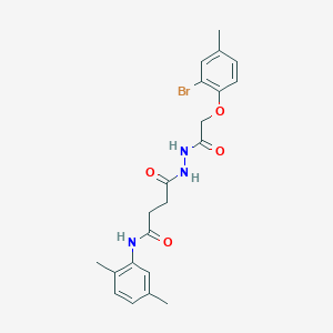 molecular formula C21H24BrN3O4 B322520 4-{2-[(2-bromo-4-methylphenoxy)acetyl]hydrazino}-N-(2,5-dimethylphenyl)-4-oxobutanamide 