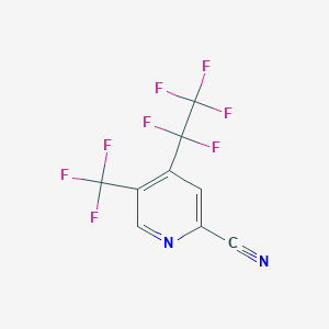 molecular formula C9H2F8N2 B3225209 4-Pentafluoroethyl-5-trifluoromethyl-pyridine-2-carbonitrile CAS No. 1246466-79-4