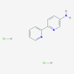 molecular formula C10H11Cl2N3 B3225236 [2,2'-Bipyridin]-5-amine dihydrochloride CAS No. 1246767-54-3