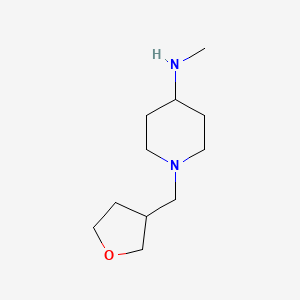 molecular formula C11H22N2O B3225283 N-methyl-1-(oxolan-3-ylmethyl)piperidin-4-amine CAS No. 1247197-28-9