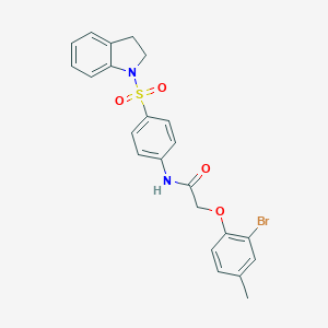 molecular formula C23H21BrN2O4S B322529 2-(2-bromo-4-methylphenoxy)-N-[4-(2,3-dihydro-1H-indol-1-ylsulfonyl)phenyl]acetamide 