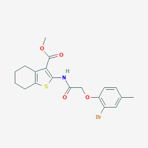 molecular formula C19H20BrNO4S B322533 Methyl 2-{[(2-bromo-4-methylphenoxy)acetyl]amino}-4,5,6,7-tetrahydro-1-benzothiophene-3-carboxylate 