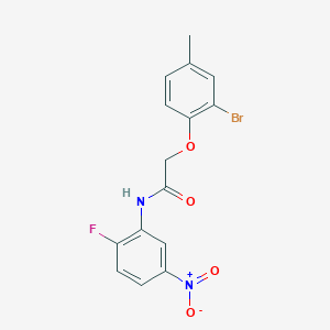 molecular formula C15H12BrFN2O4 B322534 2-(2-bromo-4-methylphenoxy)-N-(2-fluoro-5-nitrophenyl)acetamide 