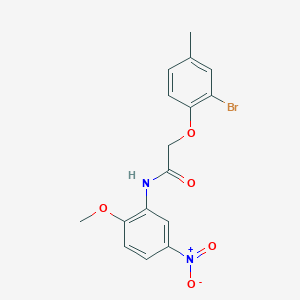 molecular formula C16H15BrN2O5 B322537 2-(2-bromo-4-methylphenoxy)-N-(2-methoxy-5-nitrophenyl)acetamide 