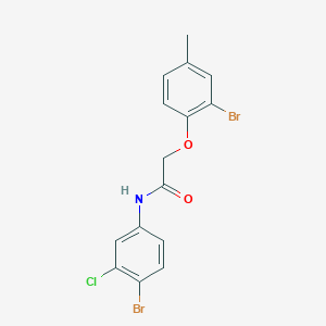 molecular formula C15H12Br2ClNO2 B322538 N-(4-bromo-3-chlorophenyl)-2-(2-bromo-4-methylphenoxy)acetamide 