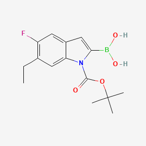 molecular formula C15H19BFNO4 B3225393 1-(Tert-butoxycarbonyl)-6-ethyl-5-fluoro-1h-indol-2-ylboronic acid CAS No. 1248585-73-0