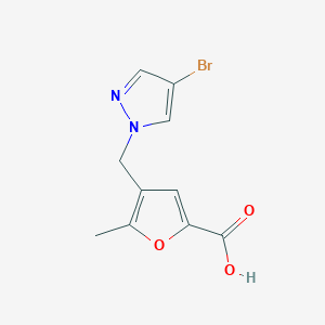 molecular formula C10H9BrN2O3 B3225401 4-[(4-bromo-1H-pyrazol-1-yl)methyl]-5-methylfuran-2-carboxylic acid CAS No. 1248793-48-7